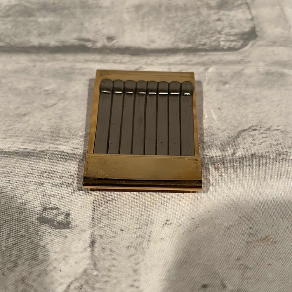 Open matchbook money clip silver tone and gold tone